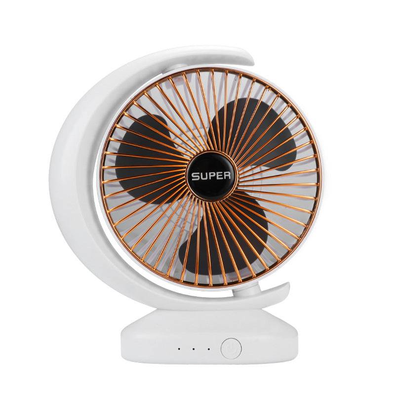Usb Charging 8 Inch Air Circulation Fan Desktop Fan - Golden / 2400mAh / USB
