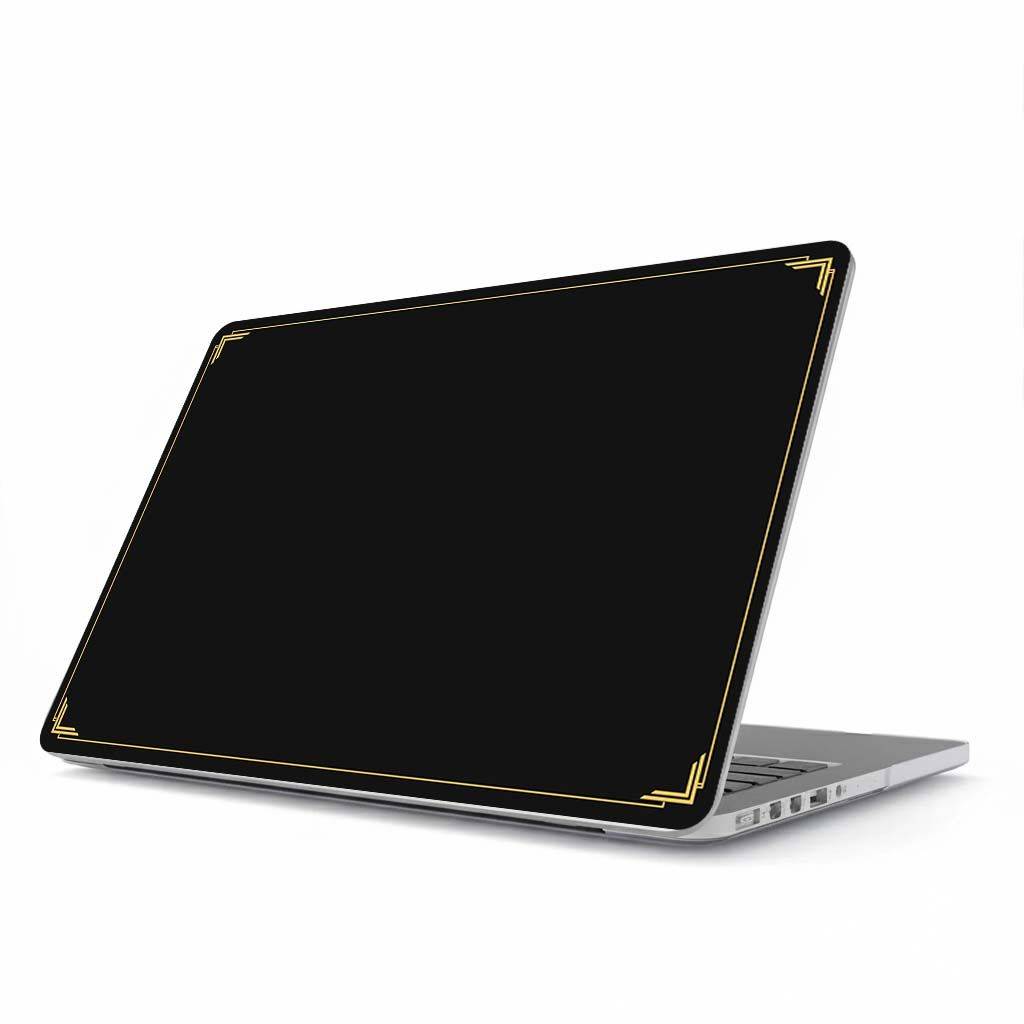 Klistermärke - Macbook-omslag - Svart med guldkanter - Klistermärke