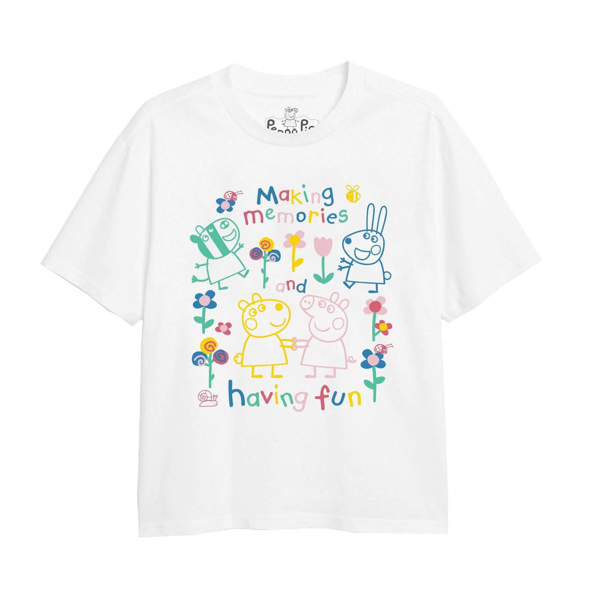 Peppa Pig Childrens/Kids Fun Friends Outline T-Shirt 7-8 Years