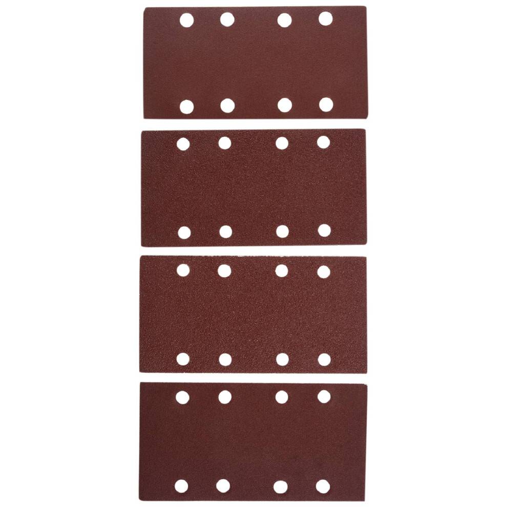 25 Pcs Sanding Pads,Sanding Paper Hook and Loop Sand Sheet 93x185mm Punched 8 Holes Grits 40/60/80/120 Fit Sheet Orbital Sander Multi-Sander Aluminum