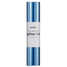 Självhäftande glitterpapper klarblå, 2 rullar à 25×100 cm - Blå