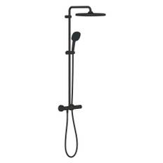 Grohe QuickFix Vitalio Comfort 250 Duschsystem, anpassbar an Bohrlöcher, eckig, schwarz matt