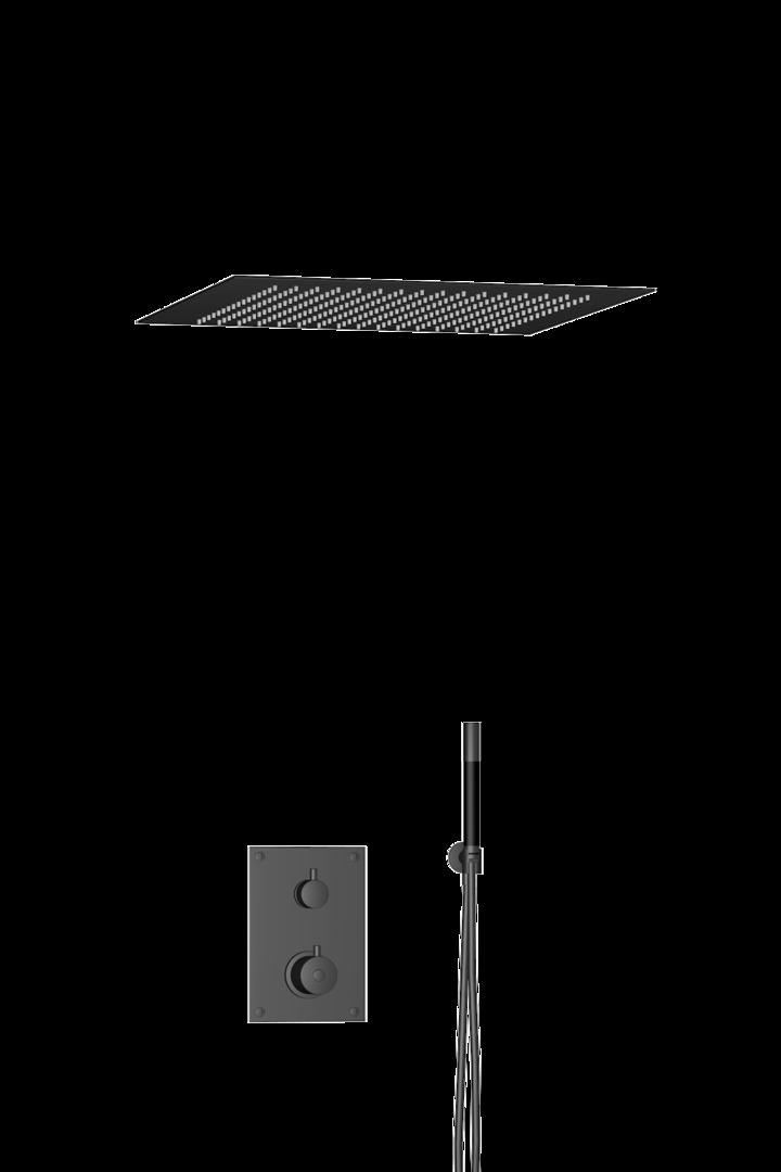 Tapwell Takduschpaket ED2 för Inbyggnad 50x50 cm (Matte Black)