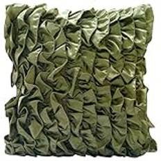 The HomeCentric Olive Green Euro Shams, förpackning om 2, 65x65 cm (26"x26") Euro Kuddfodral, Vintage Style volanger Shabby Chic Euro Cushion Shams, Satin Euro Sham, Solid Contemporary -