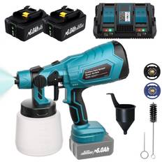 Cordless Paint Sprayer For Makita 18VBattery 1L Capacity Container Spray Paint Gun 2 Nozzles 3