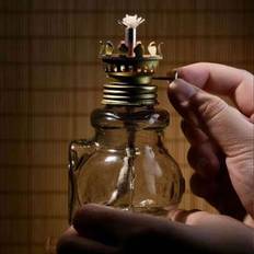 1 st vintage fotogenlampa i glas, dekorativ oljelampa för inflyttningsfest, bröllop, fest, landsbygd retro ljusstake, kristall bordsoljelampa i glas - Flera specifikationer (Sfärisk botten,Tekoppens botten)
