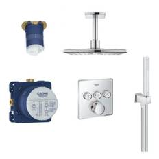 Grohe SmartControl 310 komplet brusesystem til indbygning - Firkantet/loft