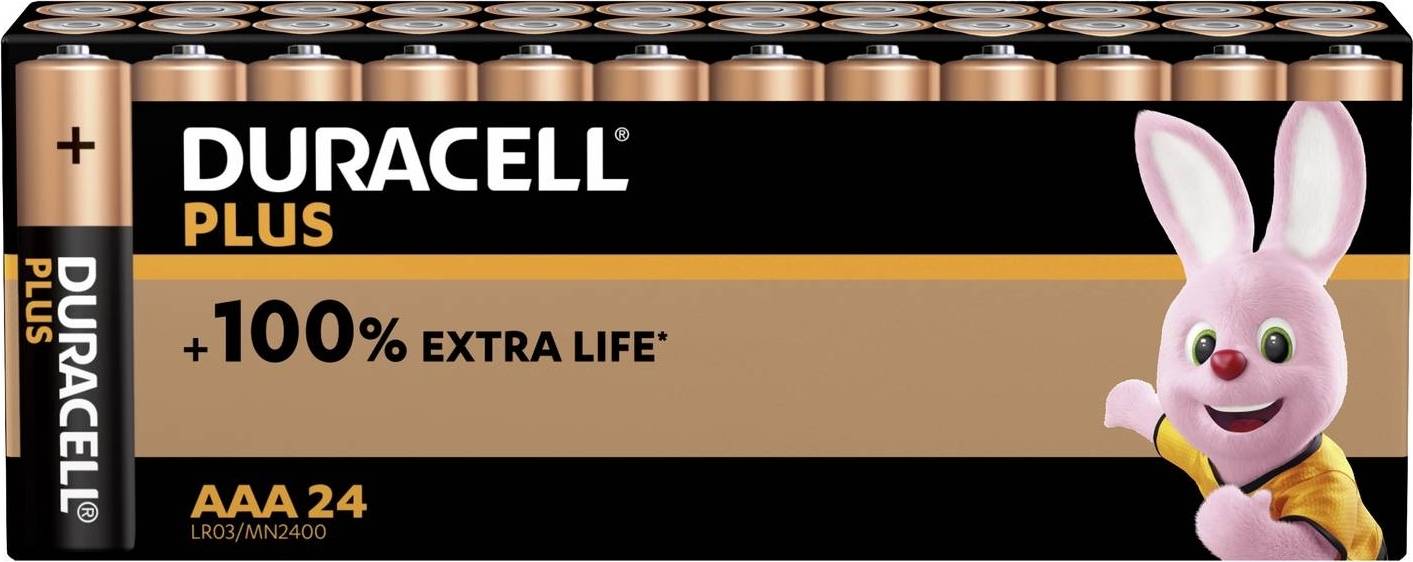 Duracell Plus Power AAA-batteri, 24 st.