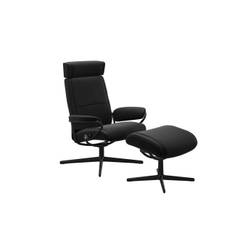 Stressless® Paris lænestol - sort paloma læder (Med nakkestøtte, ekskl. skammel, Cross matsort stel)