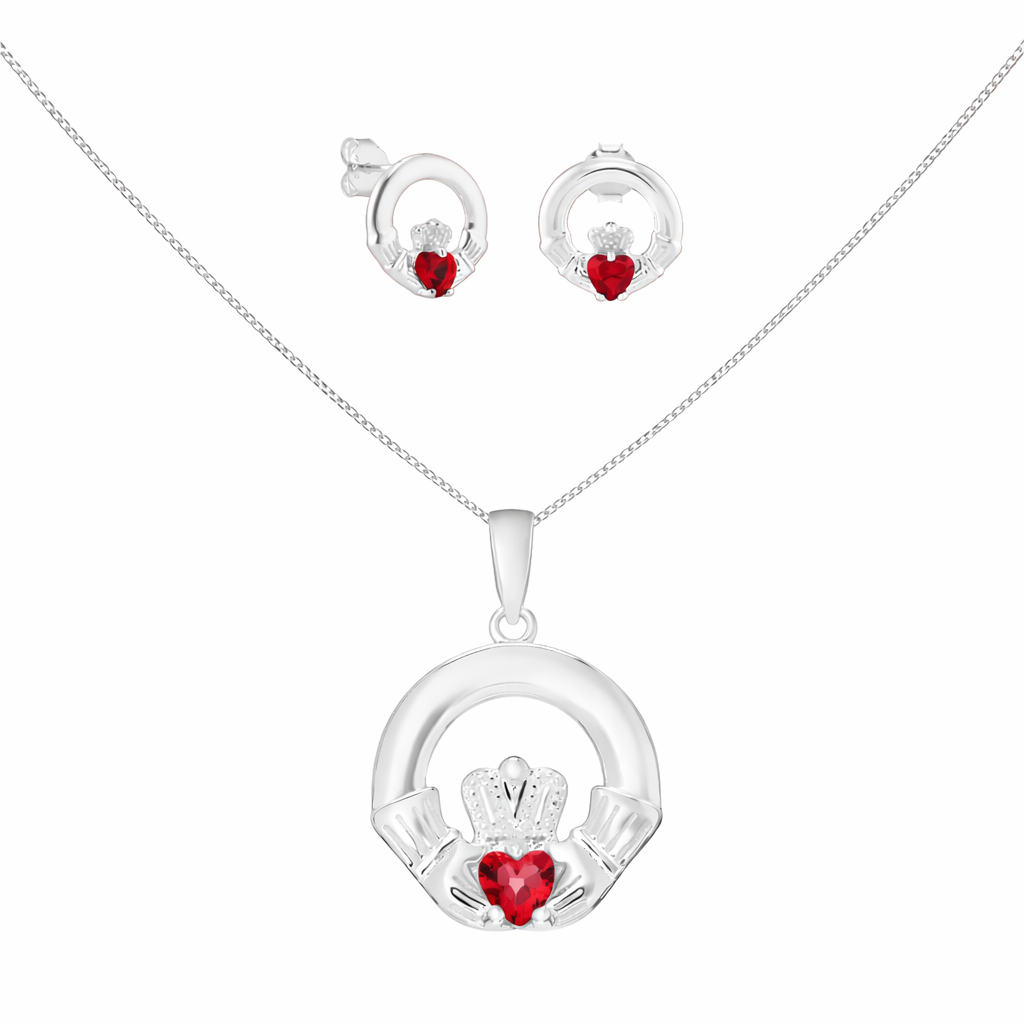 July Birthstone Claddagh Jewellery Set - 18"