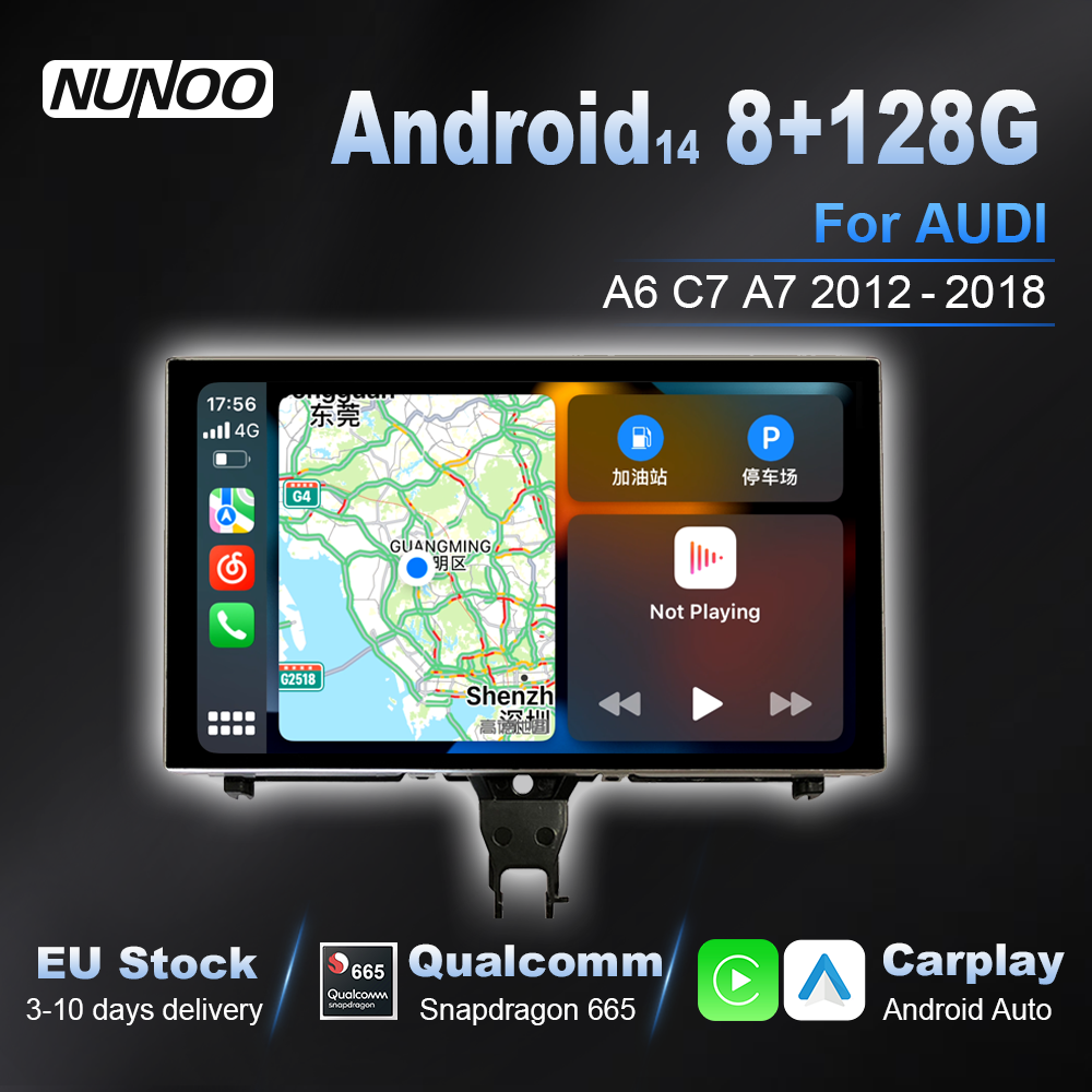 Qualcomm Android14 Wireless Carplay For Audi A6 C7 A7 2012-2018 Touch Screen Auto Multimedia Player Radio GPS Car Radio