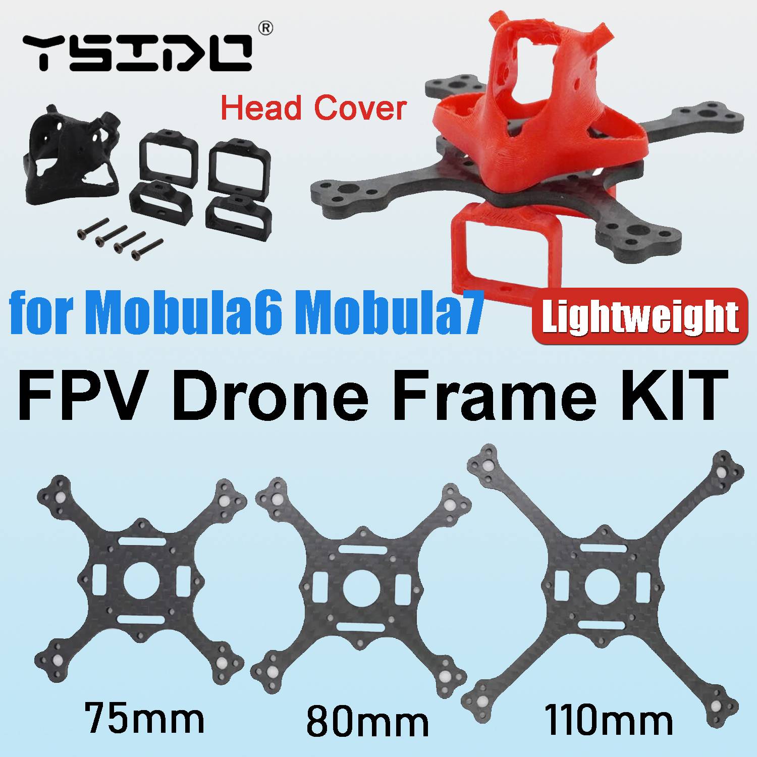 YSIDO Attacking Chicken FPV Drone Frame KIT Transform Mobula6 Mobula7 Modify 1S/2S For RC FPV Tiny Whoop Drone Quadcopter DIY
