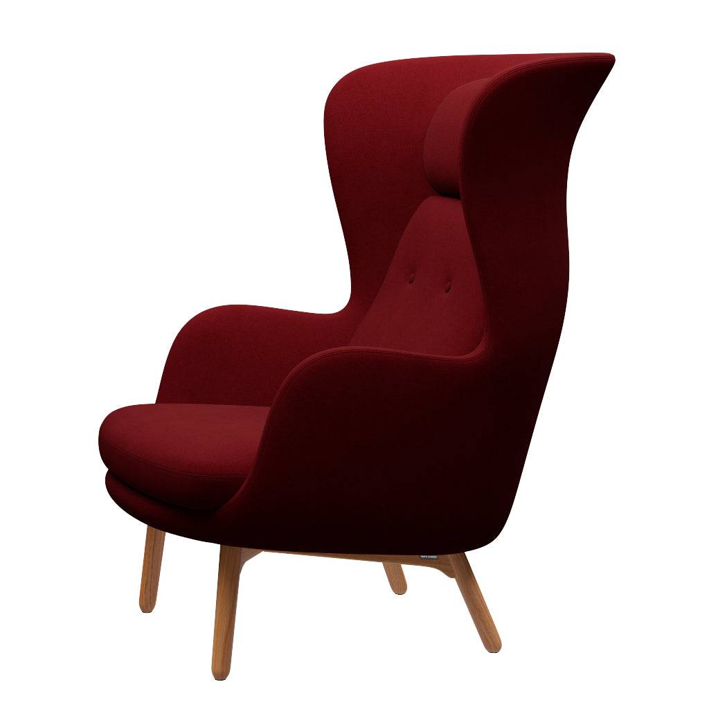 Ro Lænestol m. stel i eg fra Fritz Hansen Christianshavn - 1140 Red Uni - Jacobsen Plus