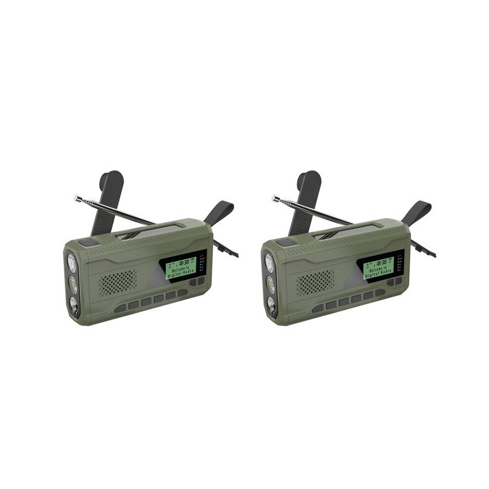 2X DAB/FM Radio Emergency Radio Built in 4500Mah Battery Solar Hand Crank Radio Receiver Outdoor Radio