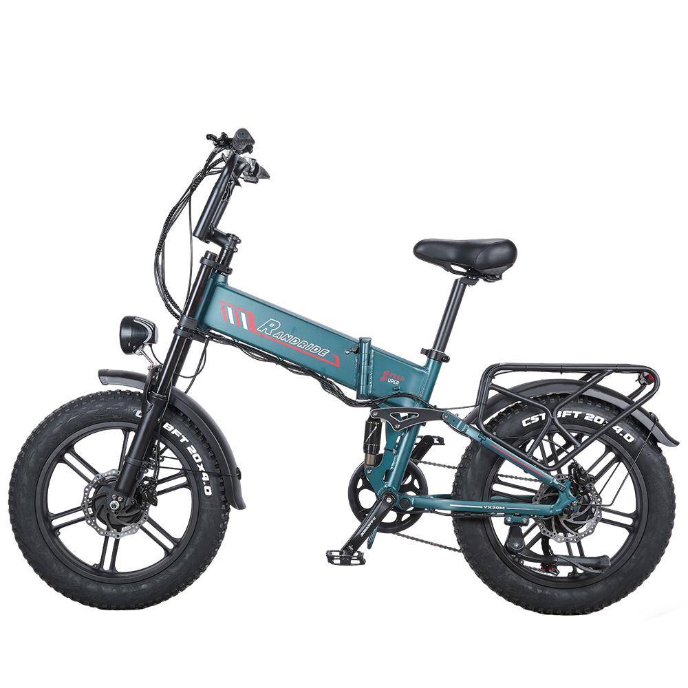 RANDRIDE YX20M-2 Terränggående Elcykel E-Mountain E-cykel Dubbla 1000W Motorer 48V 20Ah Batteri, Elektrisk Cykel 20x4.0 Feta Däck, Vuxen E-cykel svart