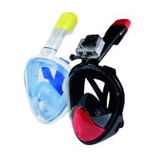 Full Face Snorkel Mask Dual Air Afneembaar + Action Cam Mount (Roze S / M)