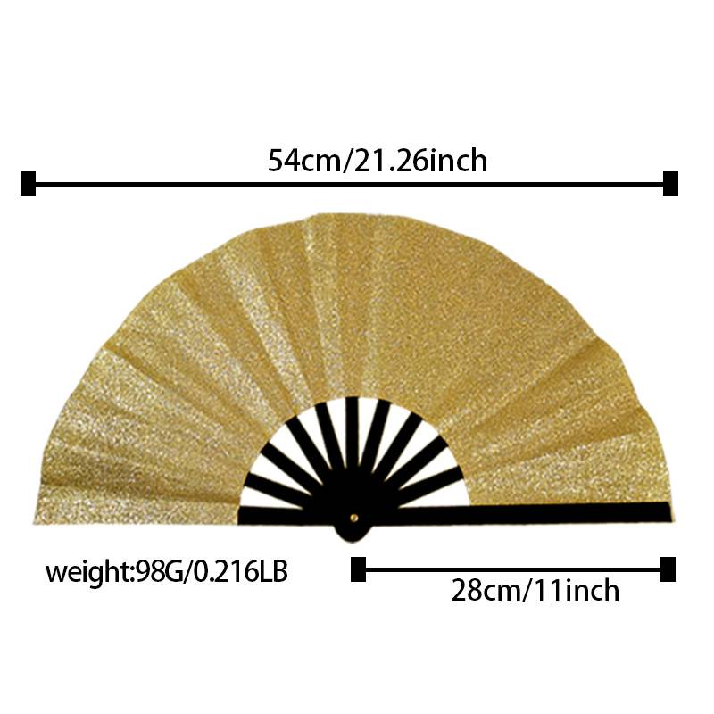 TEMU Stylish Shimmering Hand Fan Trending Glittering Foldable Fan - Fashion Statement, Accessory, Instagram- Photos