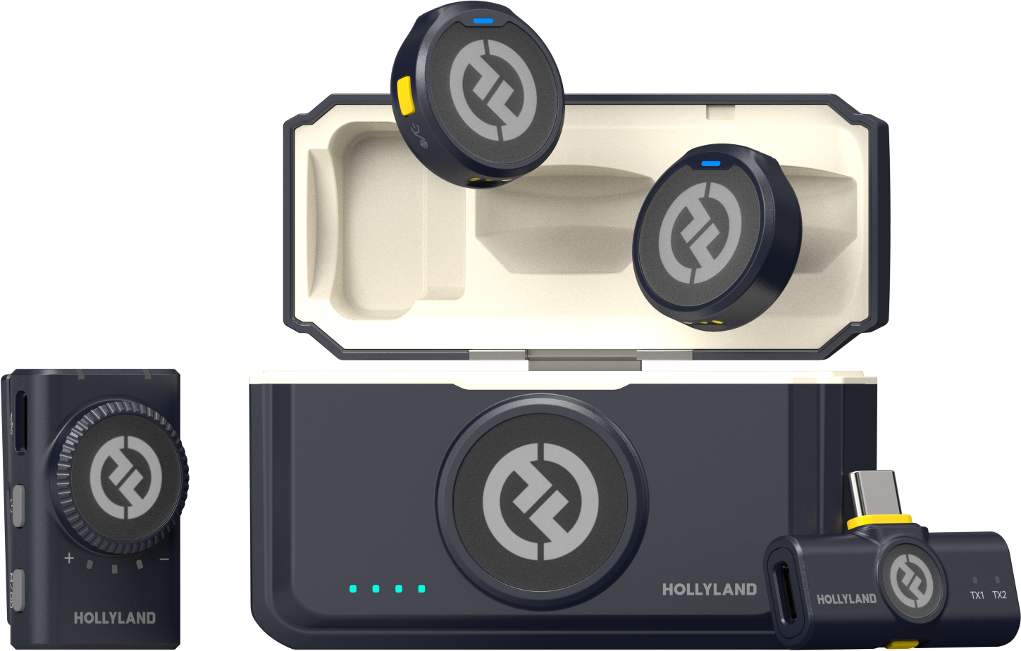 Hollyland - LARK M2 Mini trådlös mikrofoncombo med Camera RX och USB-C RX