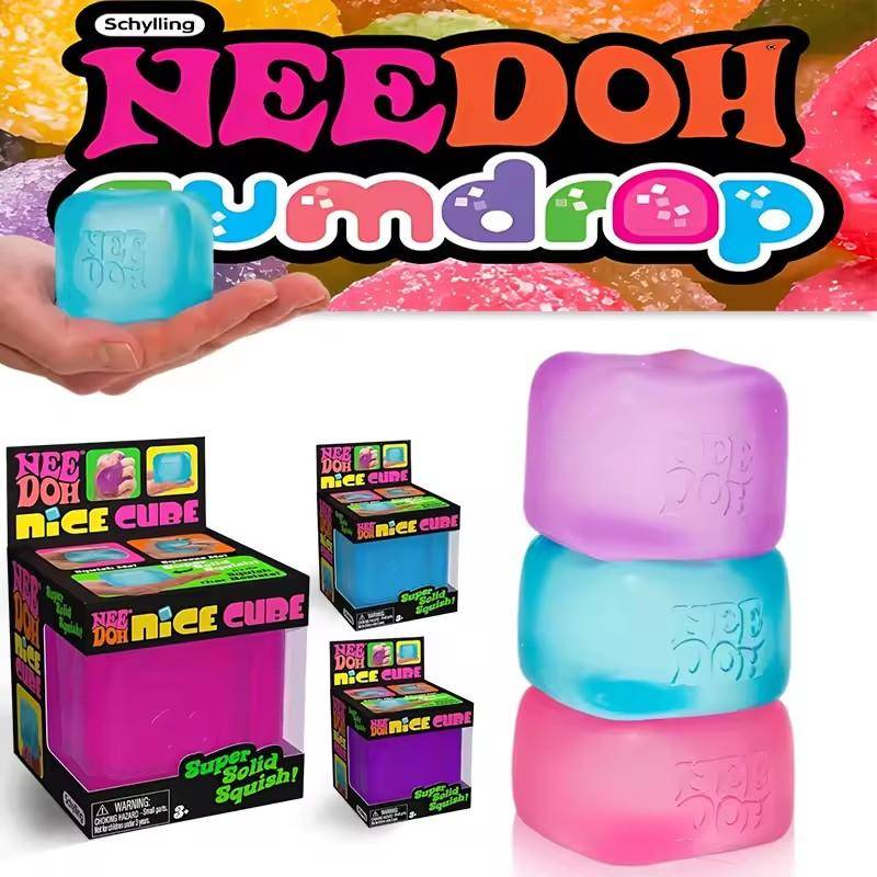 Schylling Needoh Nice Cube Antistressleksak, Super Slido Långsam Uppstigningstärning, Sensorisk Leksak För Att Lindra Ångest Set