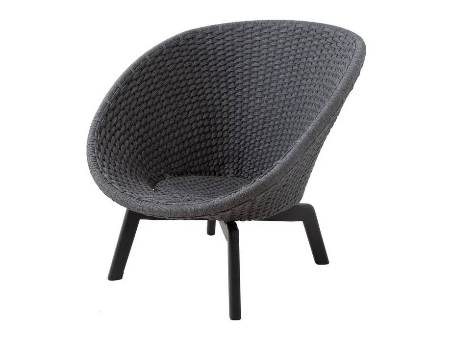 Cane-line Peacock loungestol Mørkegrå/teaktræ