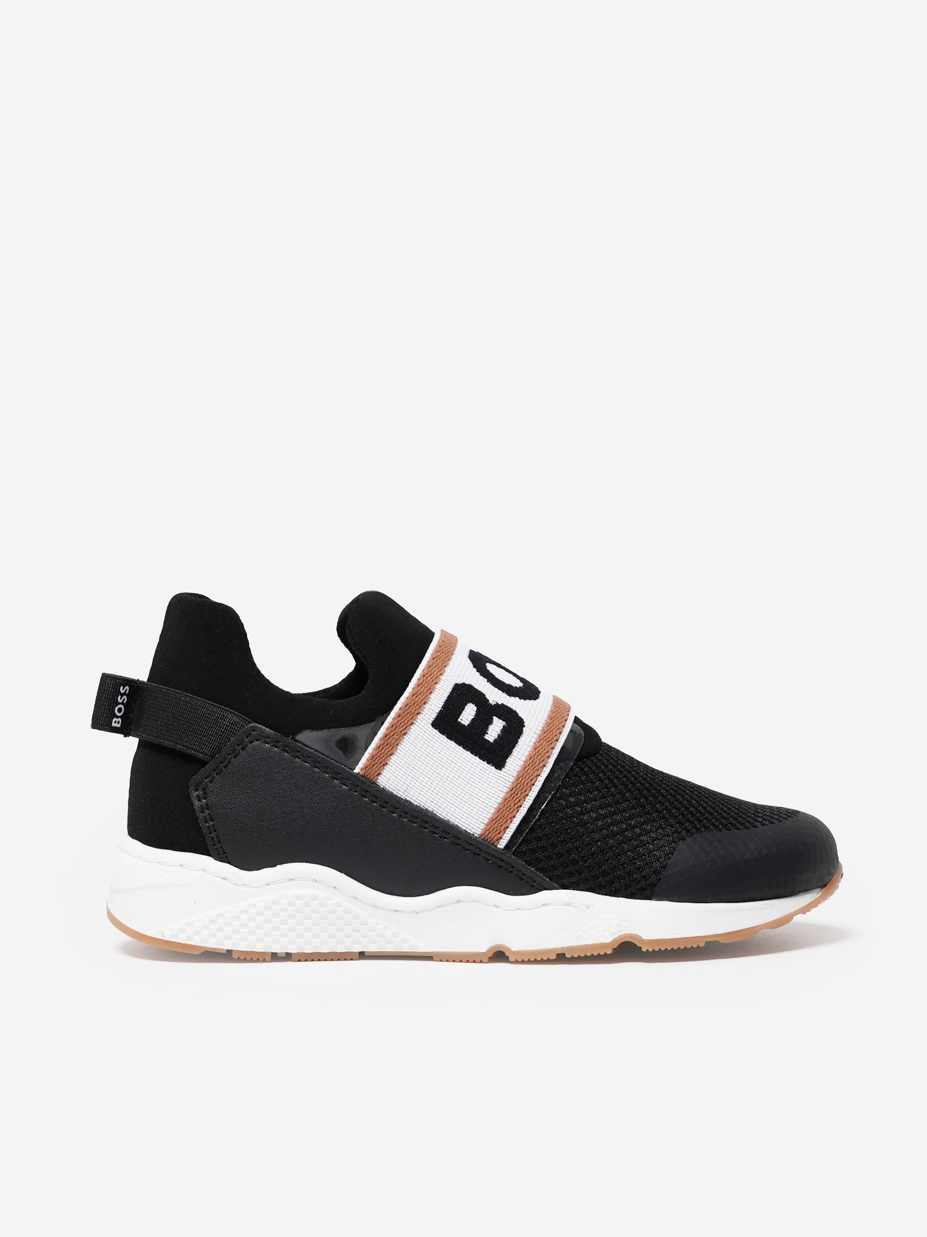 BOSS Boys Logo Trainers in Black - Black / EU 36 UK 3 (EU 36 UK 3)