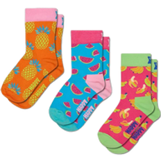 Kids 3-Pack Fruity Mix Socks - Pink, Yellow, Orange, Turquoise, Light Green