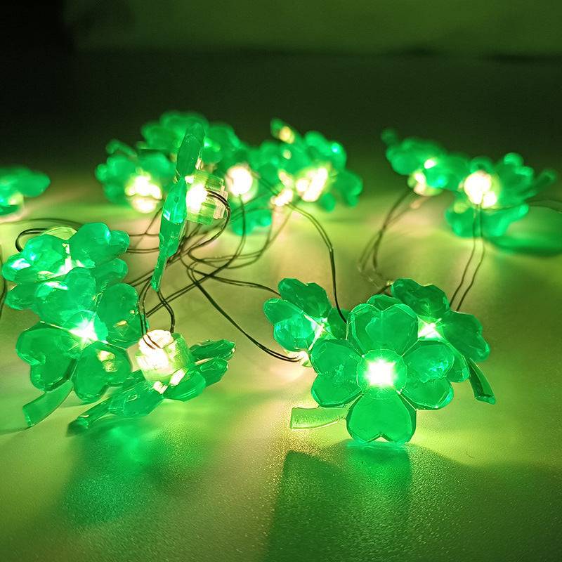 Outdoor Patio Decoration LED Copper Wire String Lights - Four leaf clover / 5M 30LED / USB model with remote control (5M 30LED)