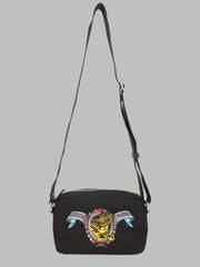 Kenzo Jumping Tiger Embroidery Shoulder Bag — Black