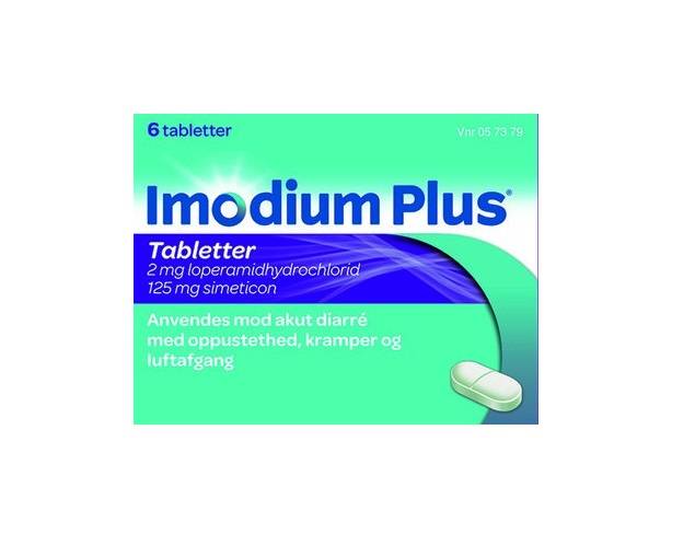 Imodium Plus - 2 mg + 125 mg. - 6 stk