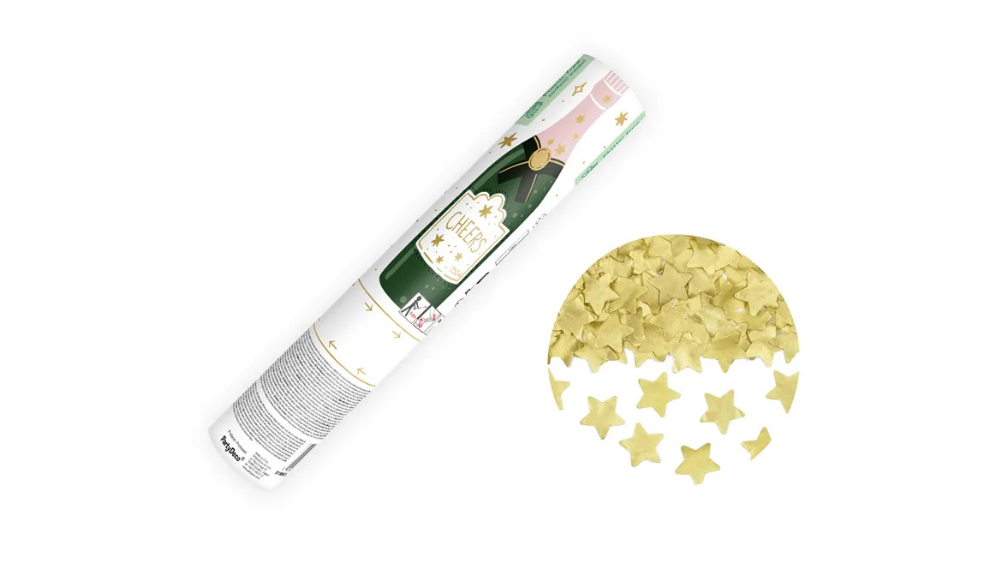 Konfettikanon - 20 cm - Champagne.