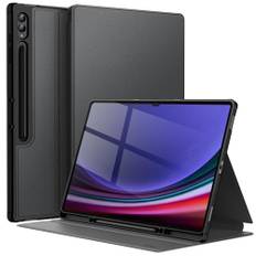 JETech Hülle für Samsung Galaxy Tab S10 Ultra/Tab S9 Ultra 14.6 Zoll mit S Pen Halter, Schlank Folio Ständer Tablet Schutzhülle, Multi-Winkel Ansehen (Graphite Schwarz)