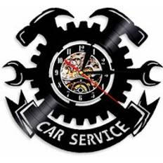 1 bit bil service vinyl klocka reparation butik led ljus vägg konst atmosfär för bilälskare handgjorda vardagsrum dekorativa