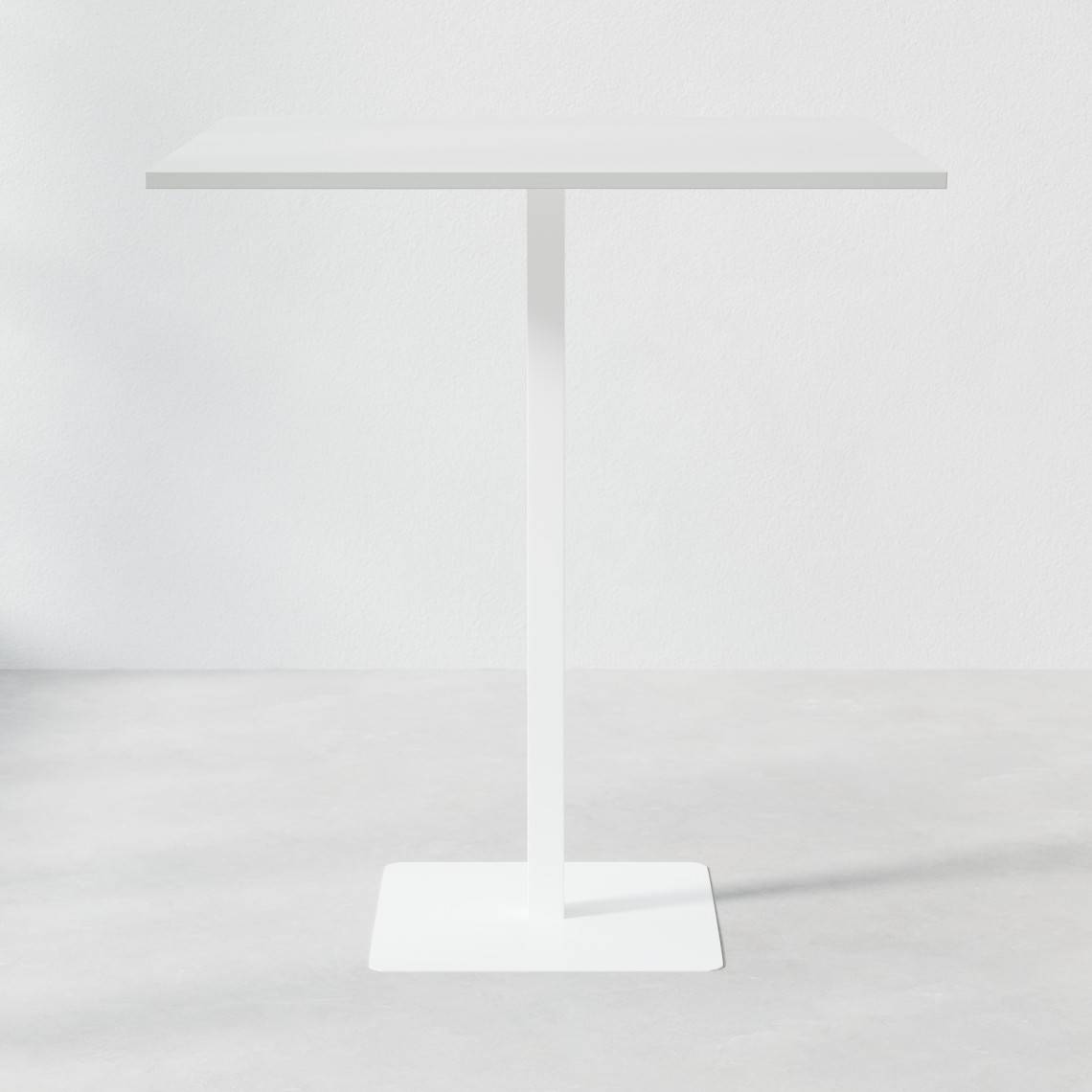 Ståbord Kvadrat, Størrelse 100 x 100 cm, Bordplade Lysegrå, Stativ Hvid.