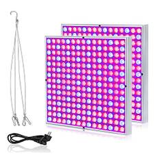 NAIZY 2 x 45W Växtlampa 225LEDs Växtbelysning LED Växtljus Röd&Blå Fullspektrum Växande Lampa 1.5m Kabellängd Inomhusträdgård Hängande Lampa, 310 * 310 * 35mm