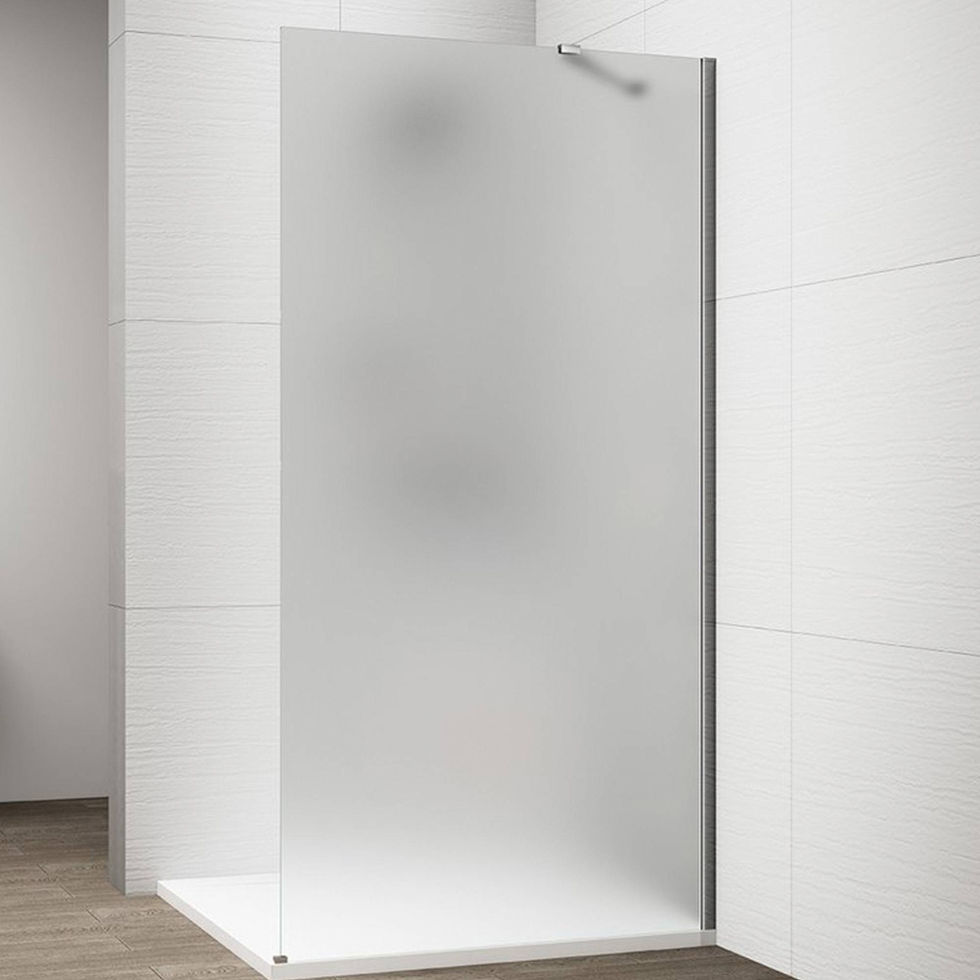 Duschvägg Otti Krom Blank 8 mm 110x210 cm Matt Glas