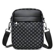 New Men's Bag, Casual And Versatile, Universal Shoulder Crossbody Small Backpack, Travel Storage Bag, Printed - Navy Blue