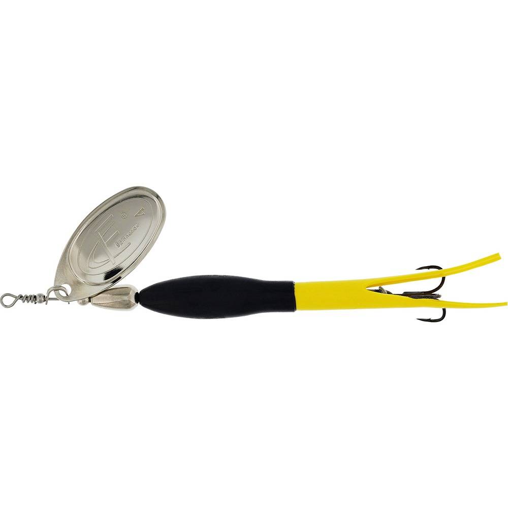 Westin FC Downstream Spinner - Black/FL. Yellow - Silver Blade.