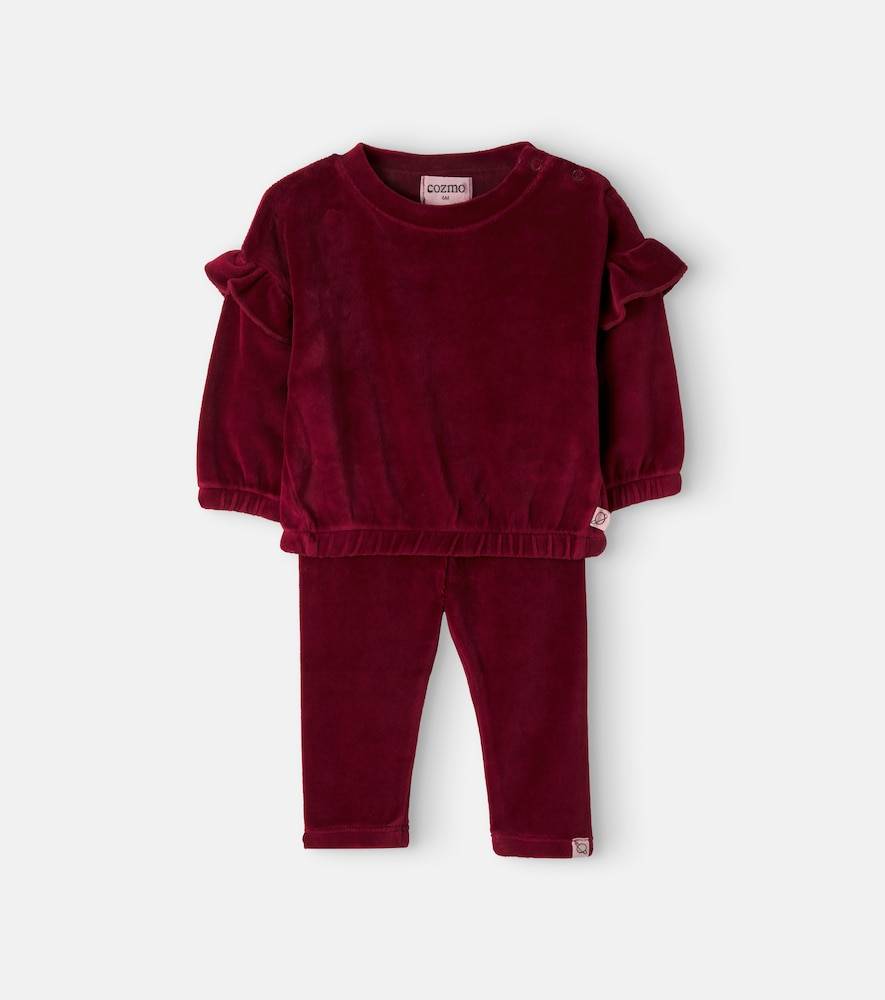 Cozmo Baby cotton-blend velvet sweatshirt and pants set