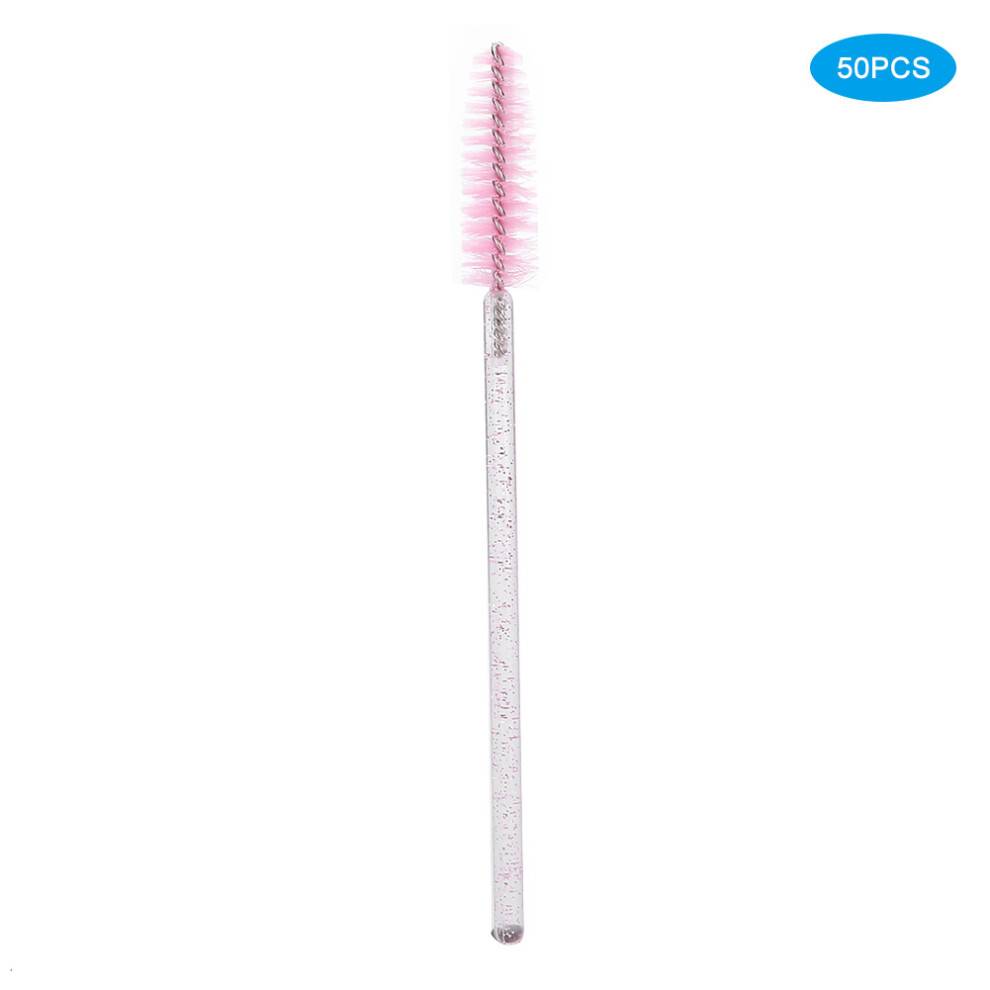 Øjenvippeseparator, blød fiber engangs mascara applikator krystalhåndtag bøjeligt børstehoved til høj kvalitet spiralhoved, funklende