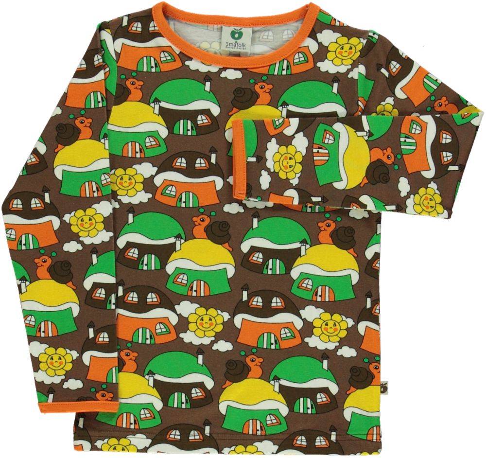 Langærmet bluse med svampehuse - Brown / 1-2