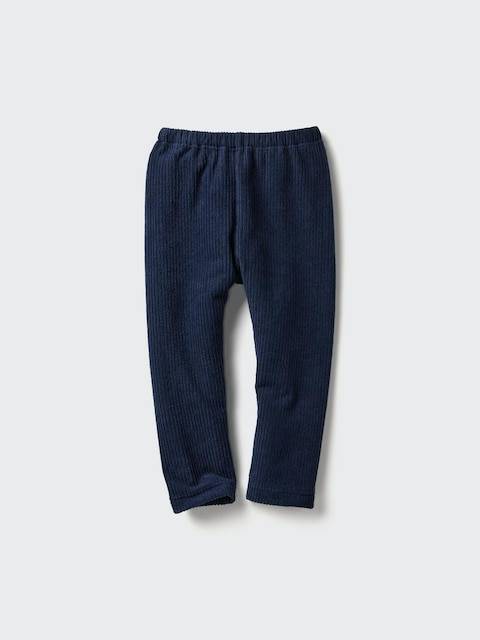 Uniqlo - Toddler Fleece Leggings (corduroy-like) - Navy - 3-4 Years (110cm)