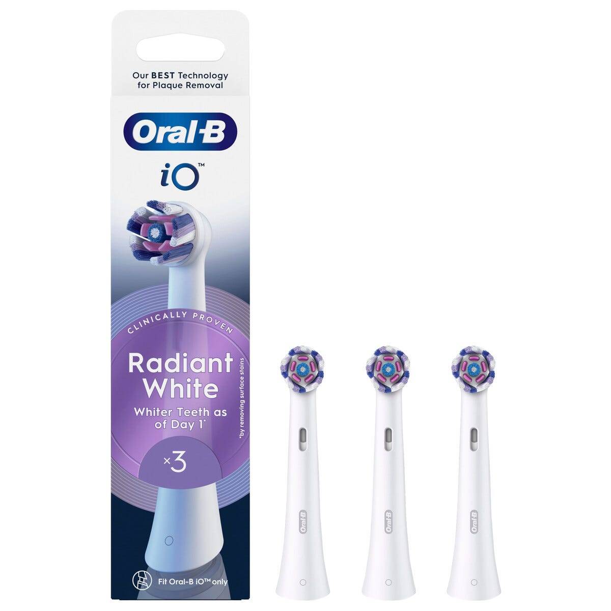 Oral-B iO Series 9S Radiant White borsthuvuden 3-pack, Vit
