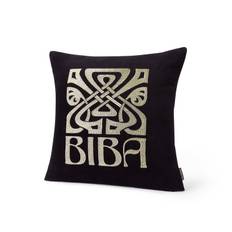 Biba Embroidered Cushion - Logo Sort