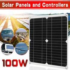 100w 12v/18v solpanel solceller monokristallina kisel solpanel power bank + 30a controller sol batteriladdare kit - Endast solpanel