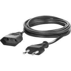 Sygonix SY-5042686 Ström Förlängningskabel Svart 5.00 m H03VVH2-F 2X 0,75 mm²