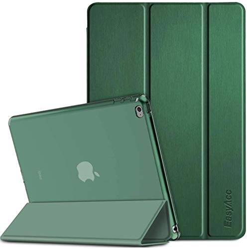 EasyAcc Fodral kompatibelt med iPad Air 2, genomskinligt matt bakre smart fodral fodral kompatibel med iPad Air 2 (modellnummer A1566/A1567), grön