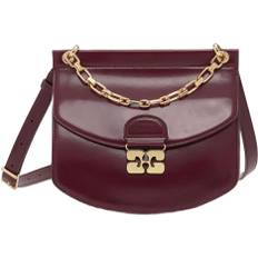 Ganni Apog Bag Small Box Chain Dam Stl. - Axelremsväskor Från Magasin - Tawny Port (One size)
