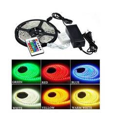 RGB sæt: 10 meter LED strip 30 LED, 7,2w, kontroller og transformator