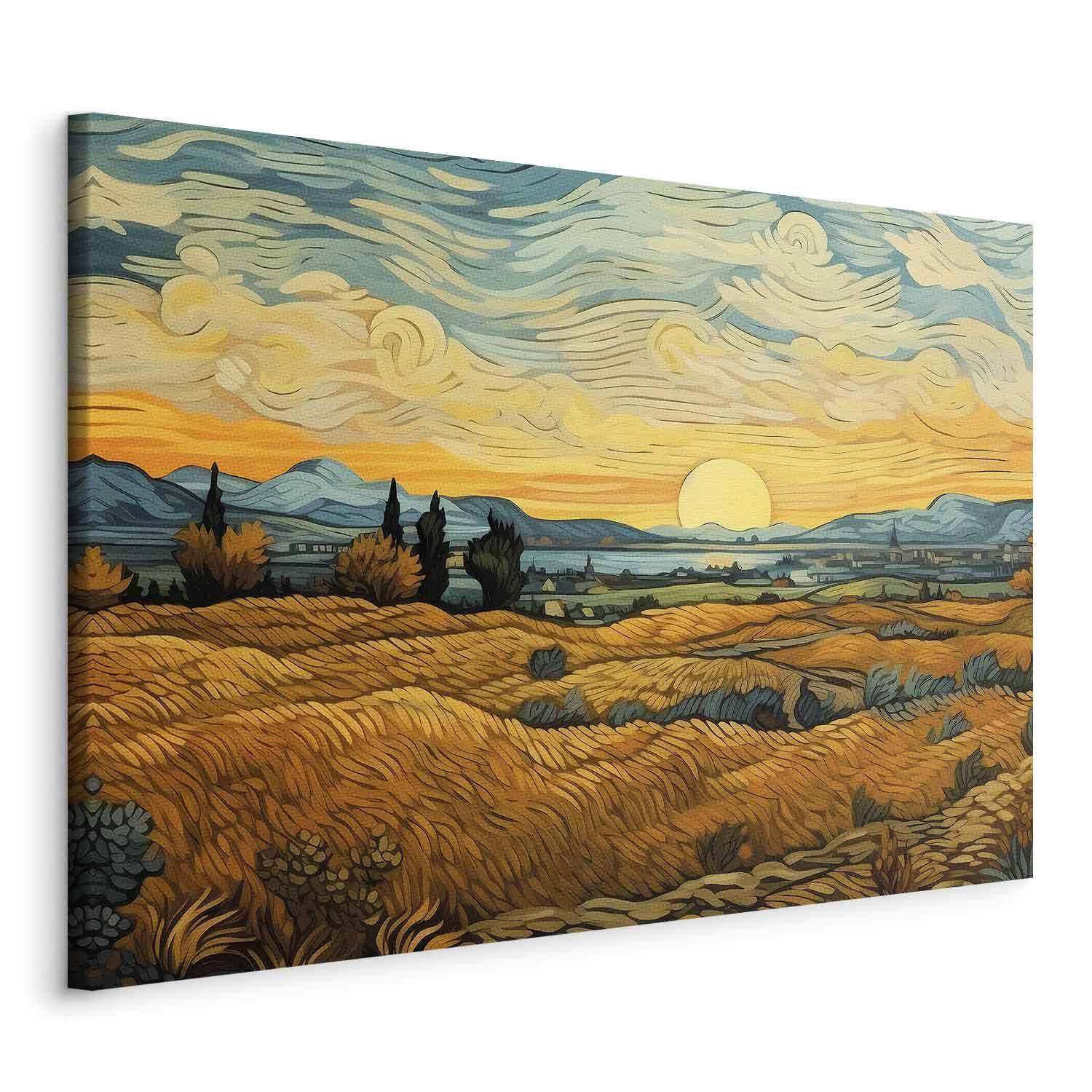 Lærredsbillede XXL Impressionistic fields - 240 x 160 cm