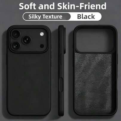 Ny lyxig stötsäker mjuk svart mobilskal, kompatibel med iPhone 18 Pro Max 17 Air 16 15 Pro 14 Plus 13 12 11 17 Pro Max, droppsäker, slät, stötsäker de (Multi-size)